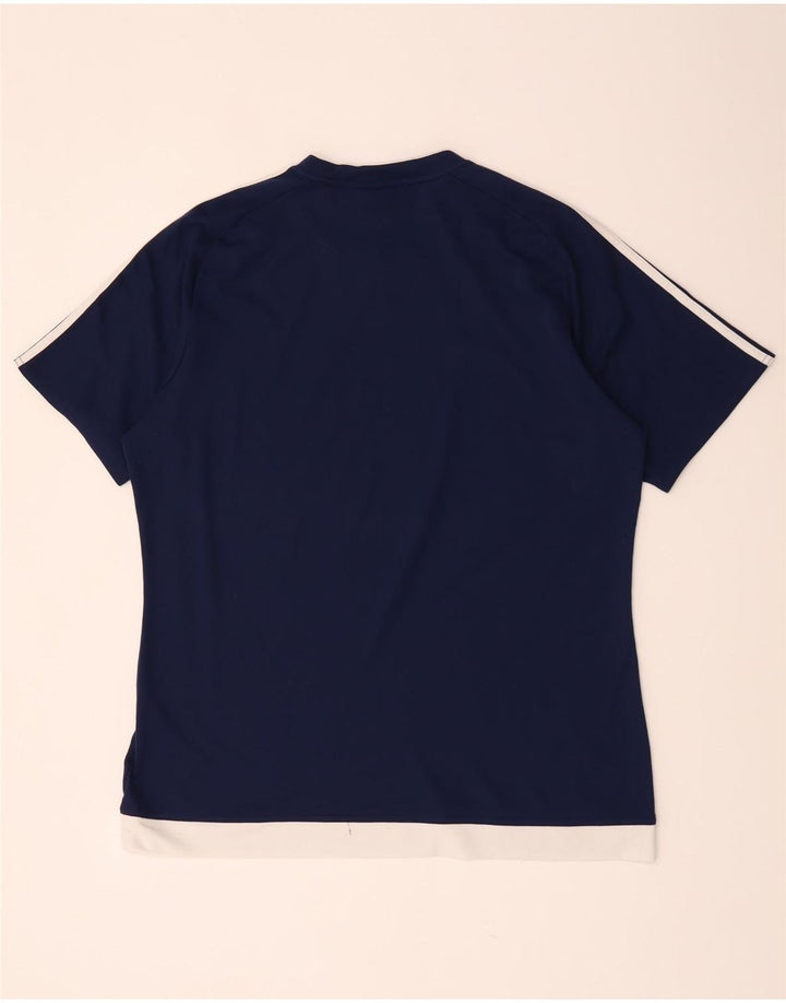 Adidas Herre Climalite T-Shirt Top Stor Marineblå Colourblock Polyester