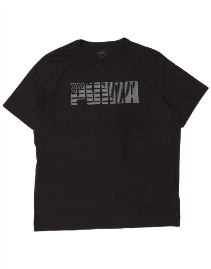 PUMA Mens Graphic T-Shirt Top XL Black Cotton