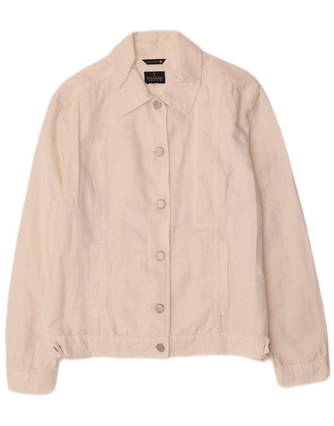TRUSSARDI JEANS Bomberjakke til kvinder IT 44 Medium Off White Bomuld
