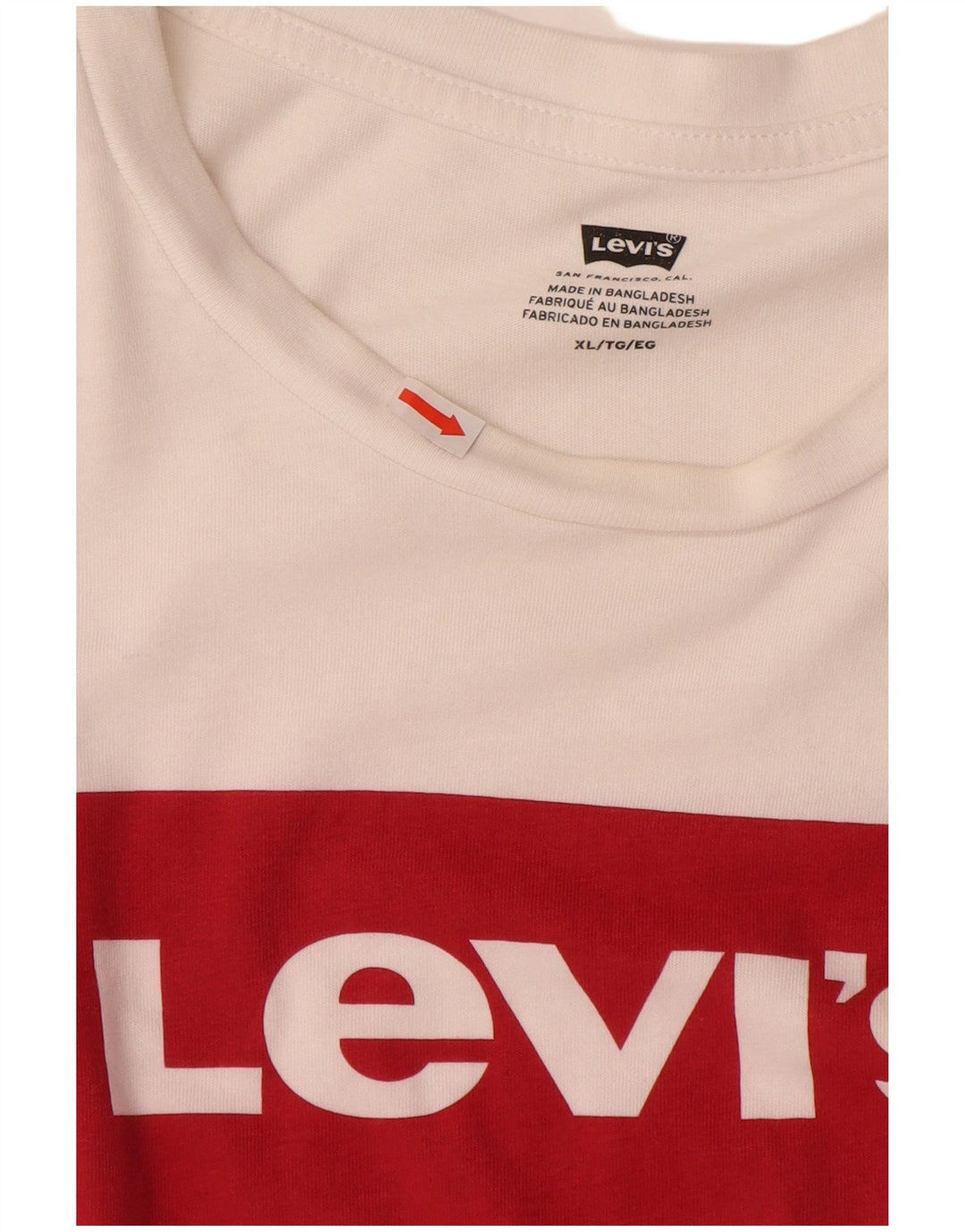 LEVI'S Herre Grafisk T-Shirt Top XL Hvid Bomuld