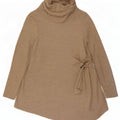 Phase Eight Dame Roll Neck Jumper Sweater UK 14 Large Beige Viscose