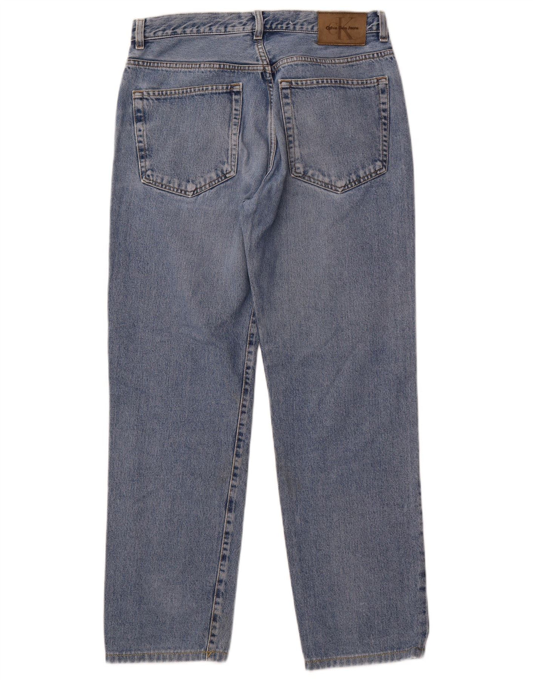 Calvin Klein Dame Jeans med høj talje W33 L29 Blå Bomuld