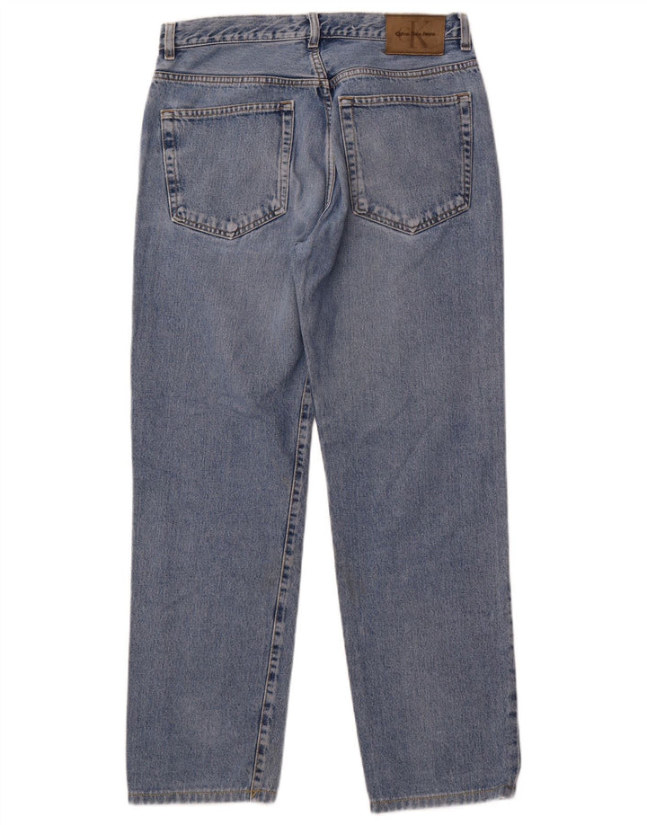 Calvin Klein Dame Jeans med høj talje W33 L29 Blå Bomuld