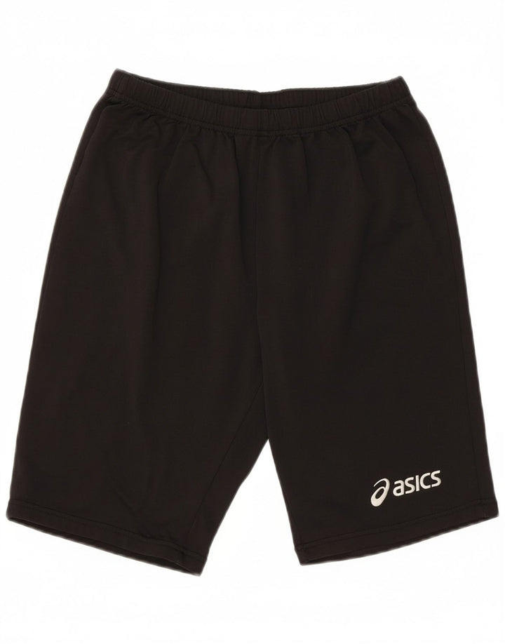 Asics Womens Graphic Sports Shorts UK 16 Large Black Polyester