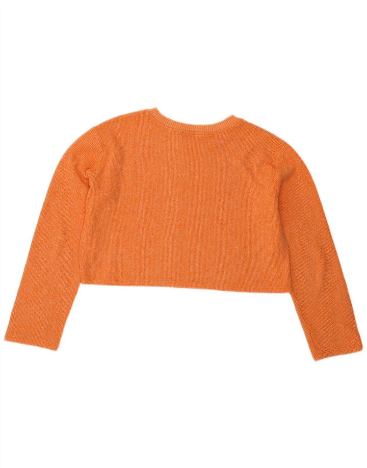 Zara Womens Crop Oversized Top Langærmet UK 10 Small Orange