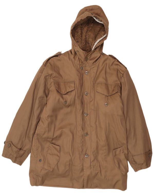 Country Herre Hætte Sherpa Parka Jacket UK 38 Medium Beige Polyester