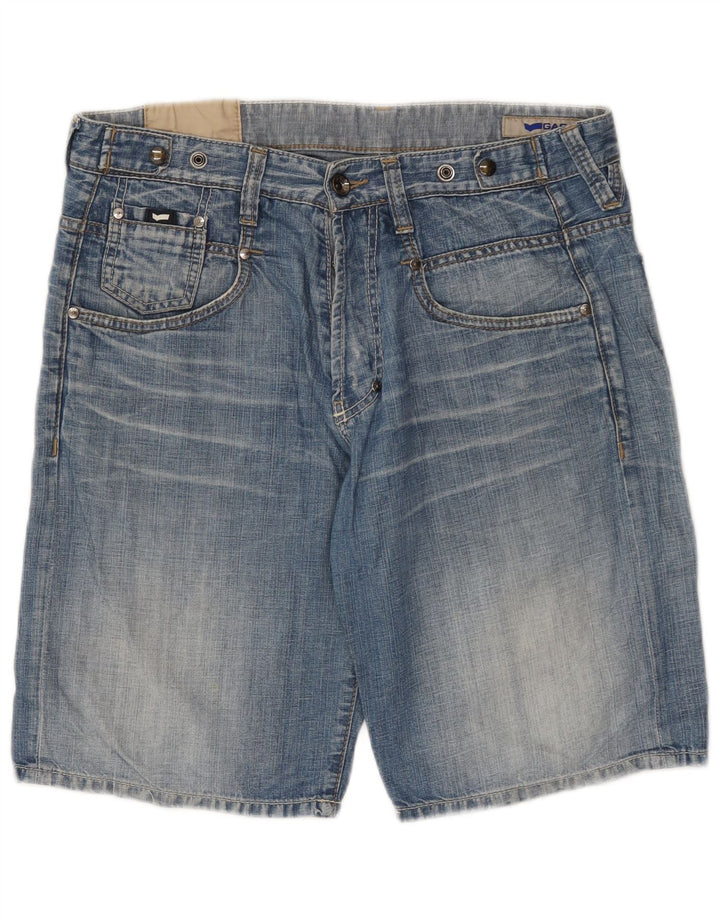Gas Mens Denim Shorts W34 Large Blue Cotton