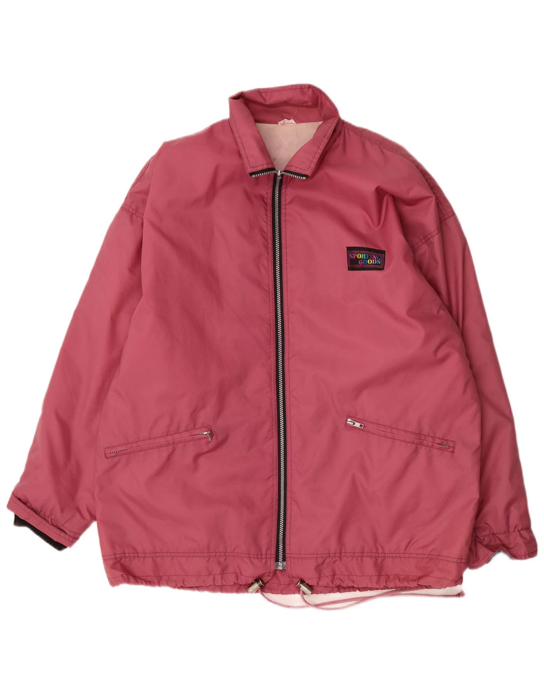 Vintage Herre Windbreaker Jacket UK 42 XL Pink Polyamid