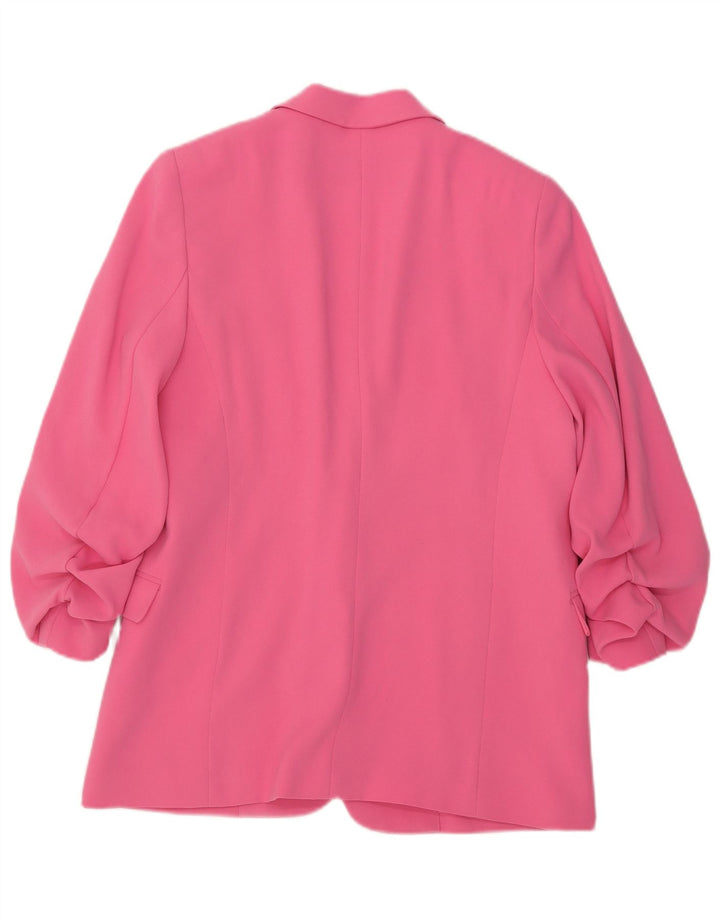 Marks & Spencer Dame 3/4 ærmet åben blazerjakke UK 12 Medium Pink