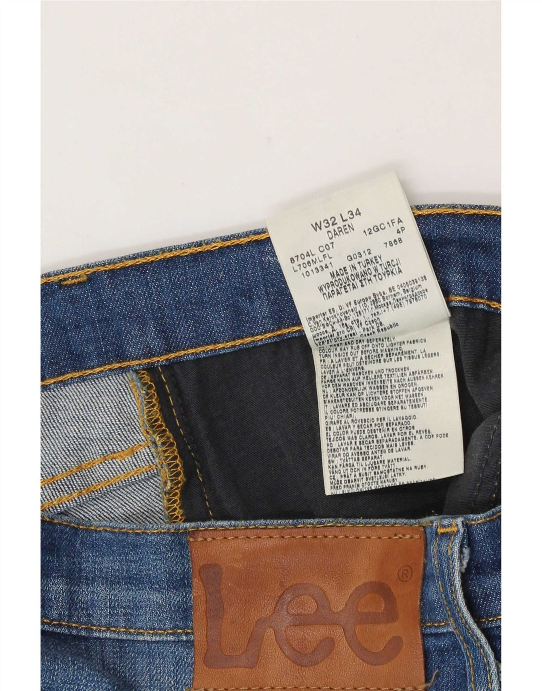 Lee Mens Daren Straight Jeans W32 L31 Blå Bomuld