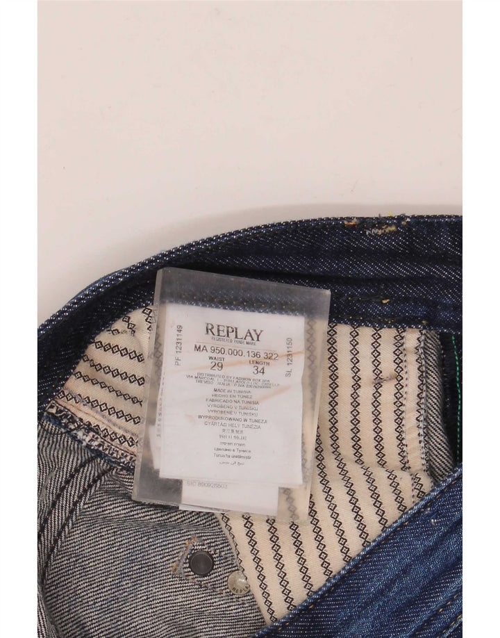Replay Herre Rob Straight Jeans W29 L30 Blå Bomuld