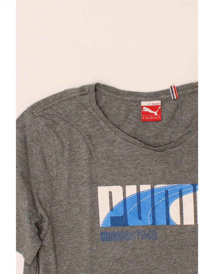 PUMA Mens Graphic T-Shirt Top Medium Grey Cotton Vintage Puma and Second-Hand Puma from Messina Hembry 