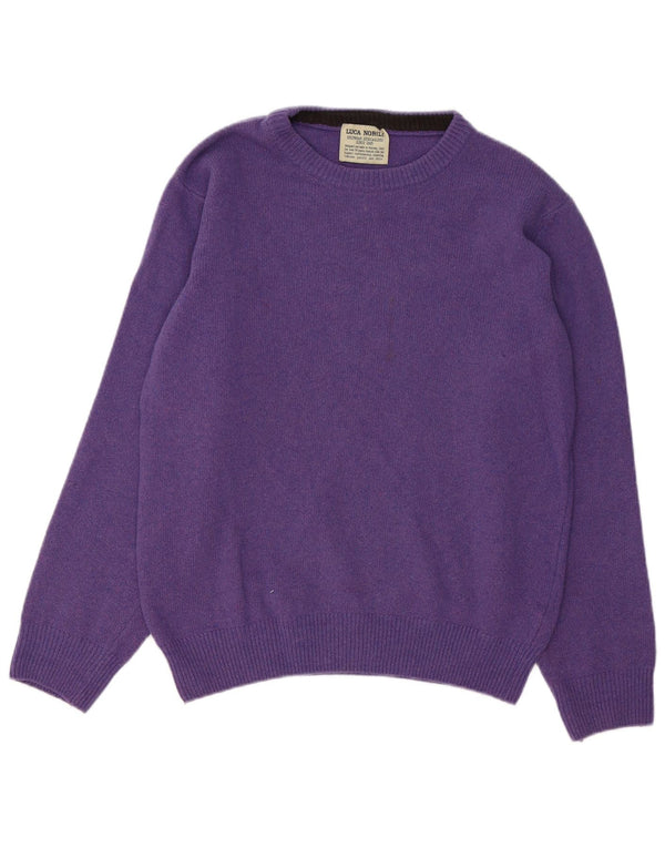 Luca Nobili Herre Boat Neck Jumper Sweater Medium Lilla Uld