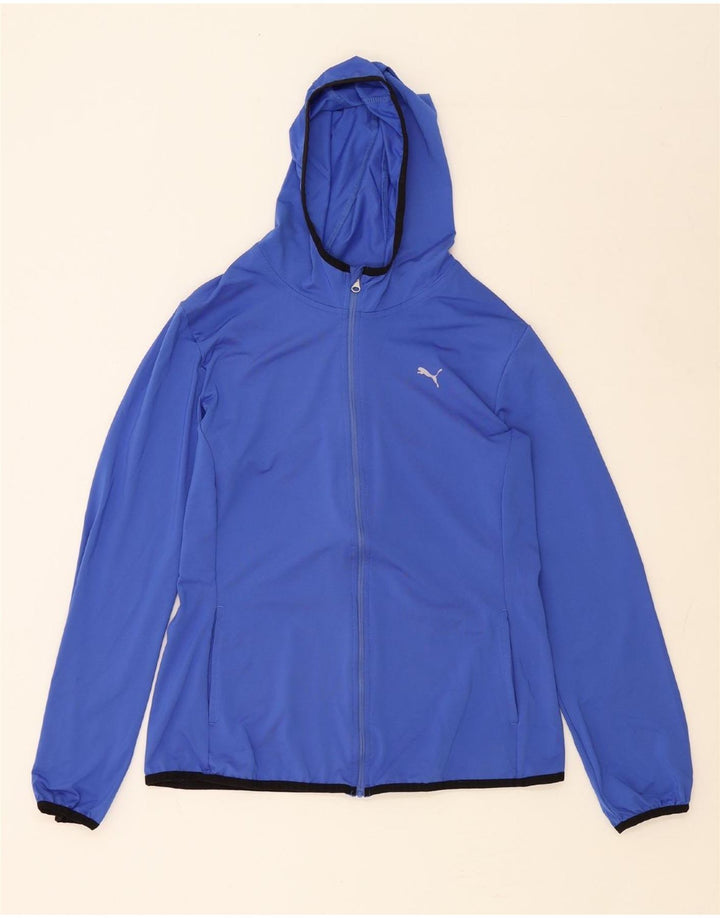PUMA Womens Zip Hoodie Sweater UK 12 Medium Blue Vintage Puma and Second-Hand Puma from Messina Hembry 