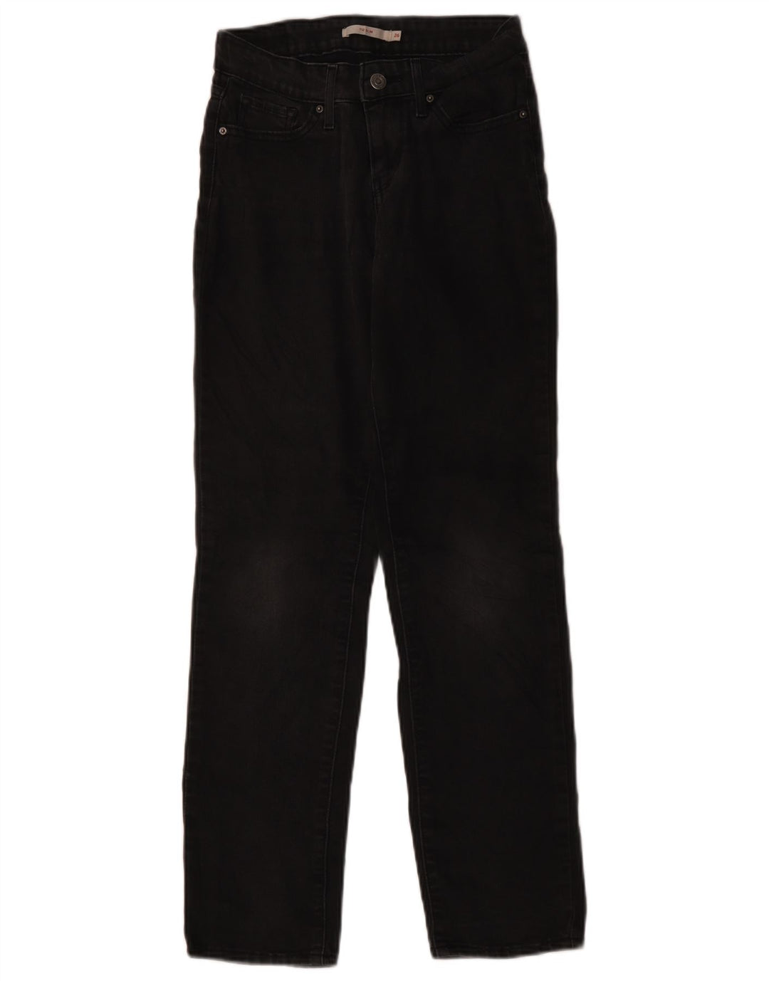 Levi's Dame 712 Slim Jeans W26 L29 Sort Bomuld