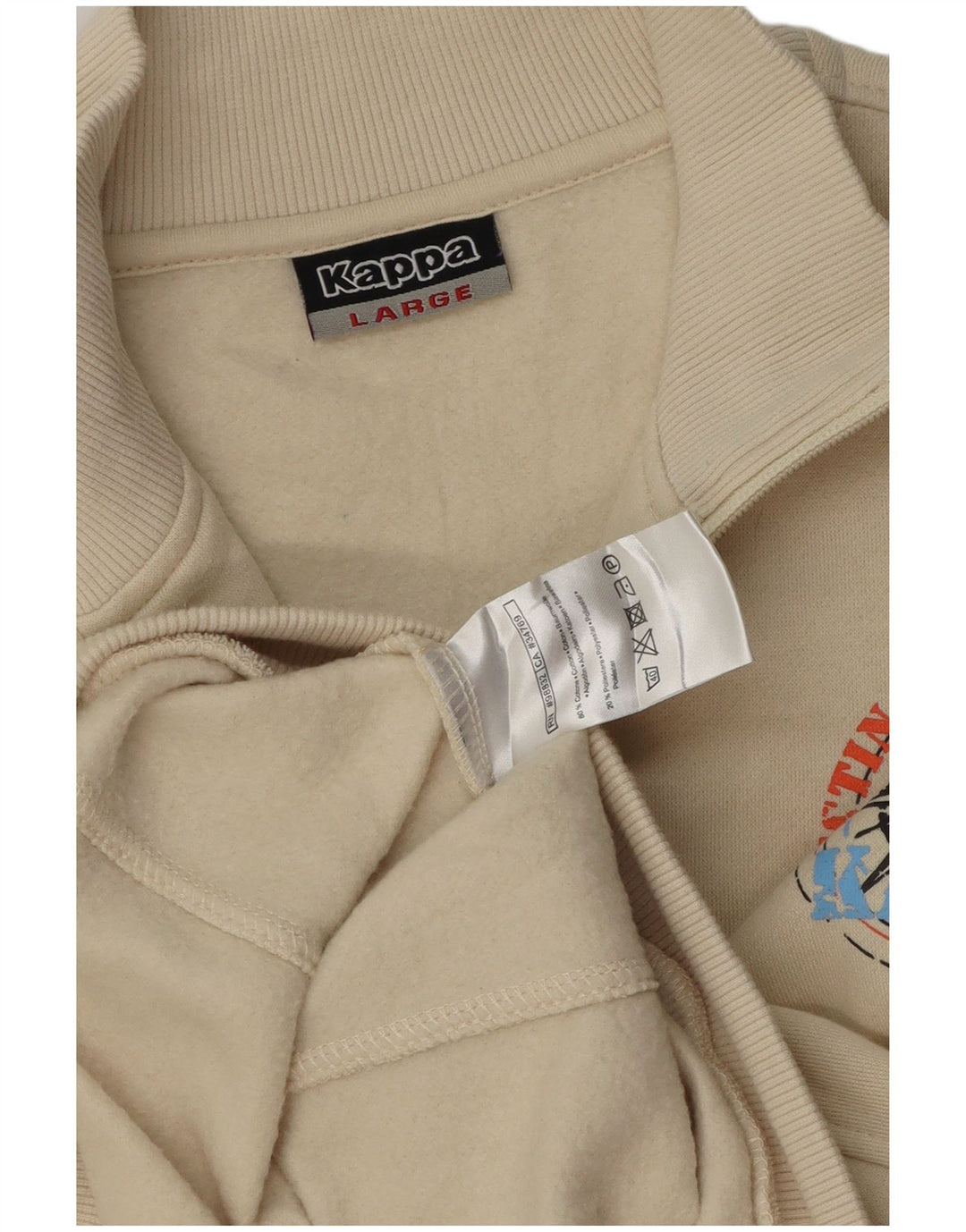 Kappa Herre grafisk træningsdragt Topjakke Stor off White Bomuld