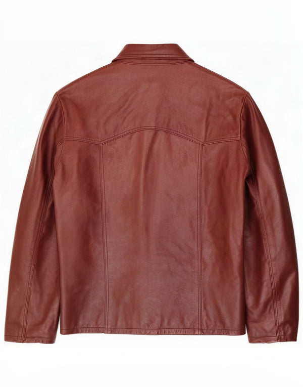 Vintage Herre Læderjakke UK 40 Large Burgundy