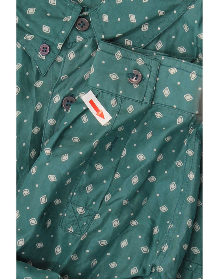 Vintage herreskjorte 2XL grøn plettet silke