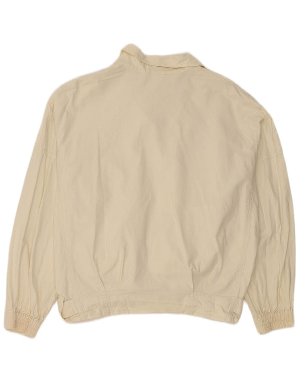 Campri Herre Loose Fit Bomber Jacket UK 34/36 XS Off White Bomuld