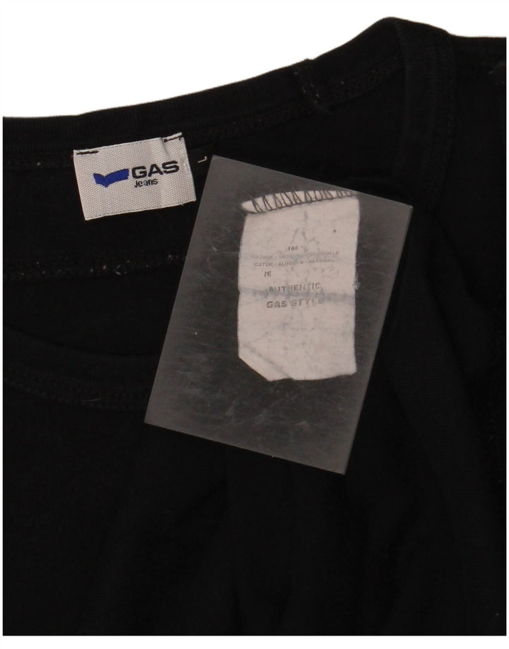GAS Herre Top Langærmet Stor Sort Bomuld