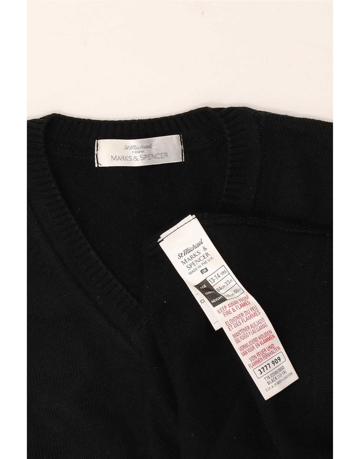 Marks & Spencer Boys V-hals sweater 13-14 år sort akryl