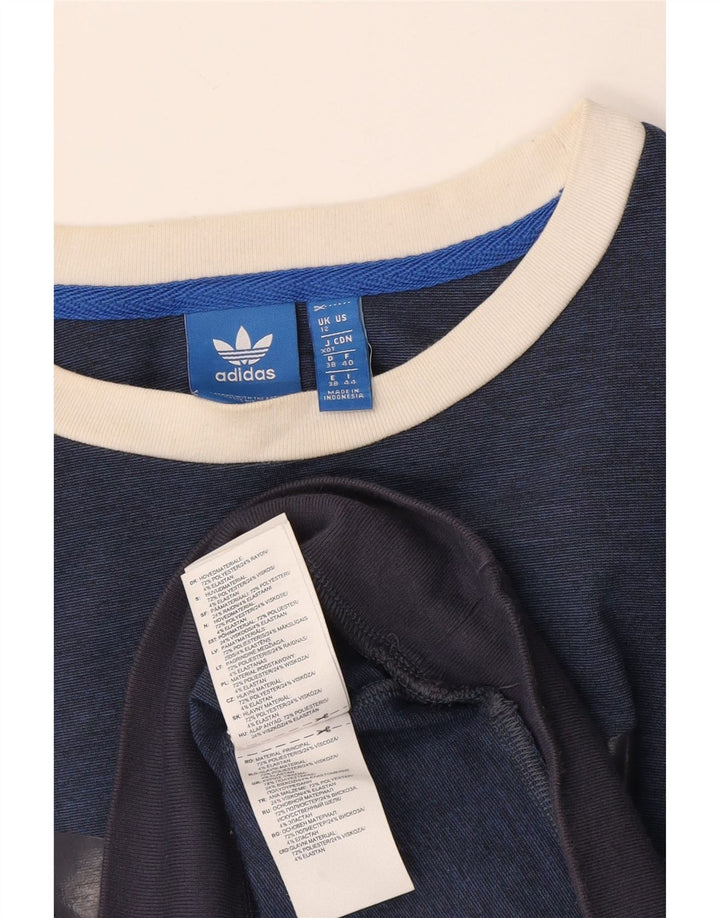 Adidas Graphic Sweatshirt Jumper UK 12 Medium Navy Blue Colourblock