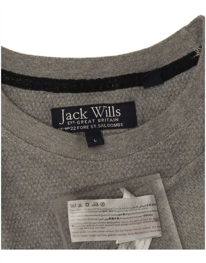 JACK WILLS Herre T-Shirt Top Stor Grå Bomuld