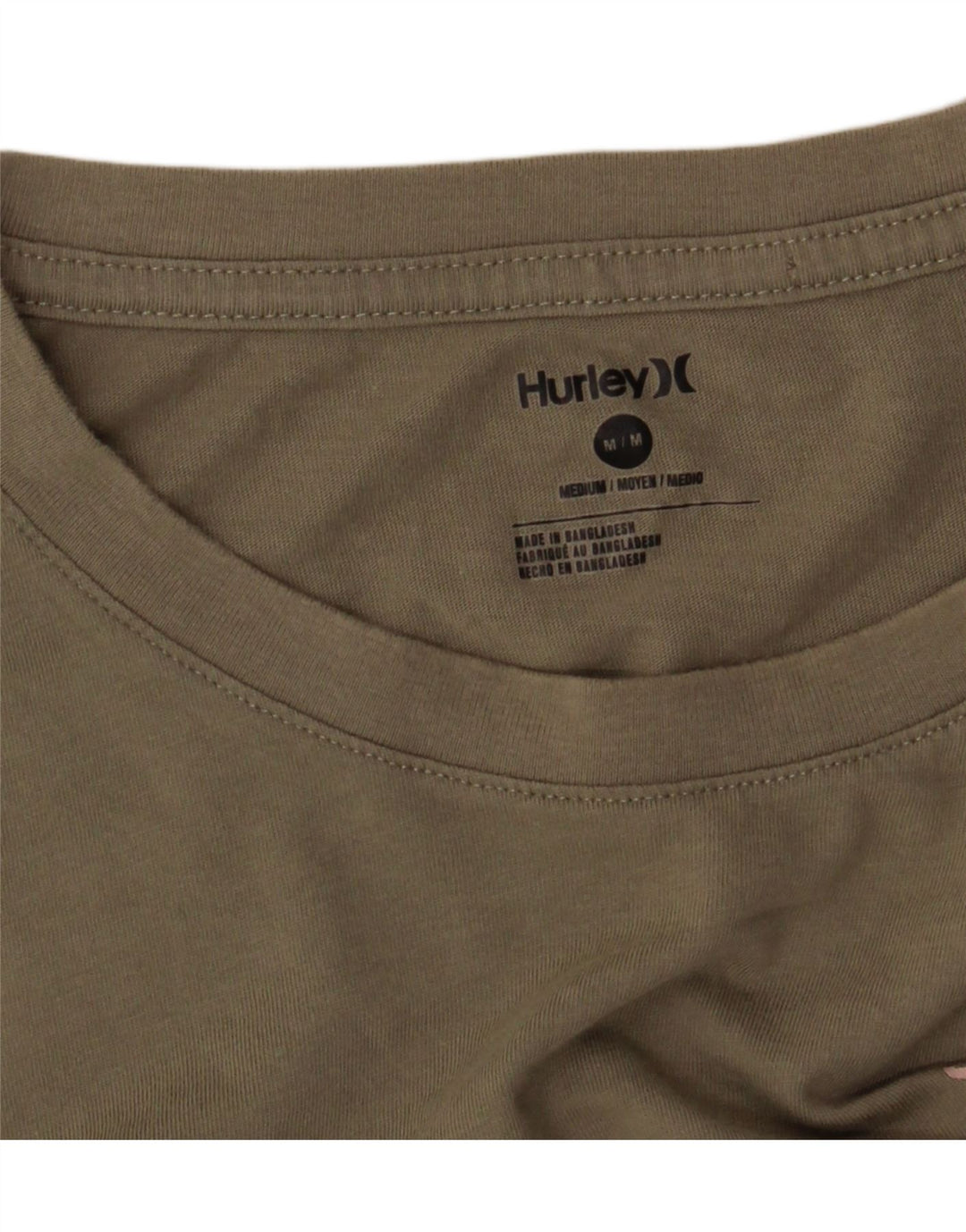 HURLEY Womens Graphic T-Shirt Top UK 14 Medium Khaki