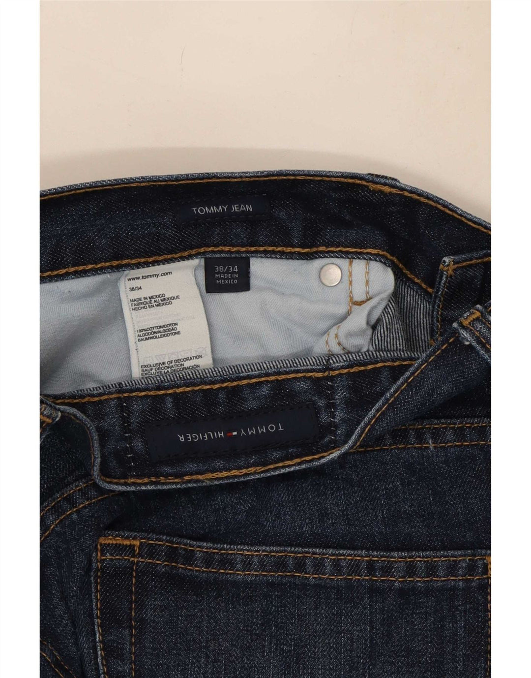 Tommy Hilfiger Straight Jeans til mænd W38 L34 Marineblå Bomuld