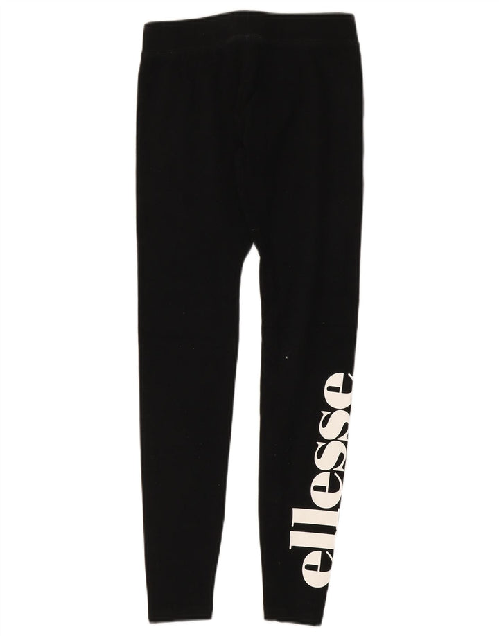 Ellesse Womens Grafiske Leggings UK 10 Small Black Bomuld