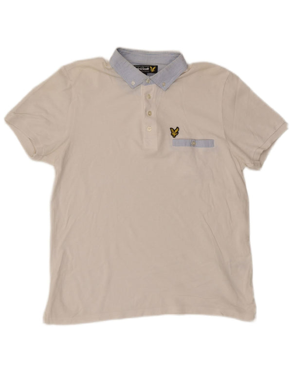 Lyle & Scott herre poloskjorte stor hvid bomuld