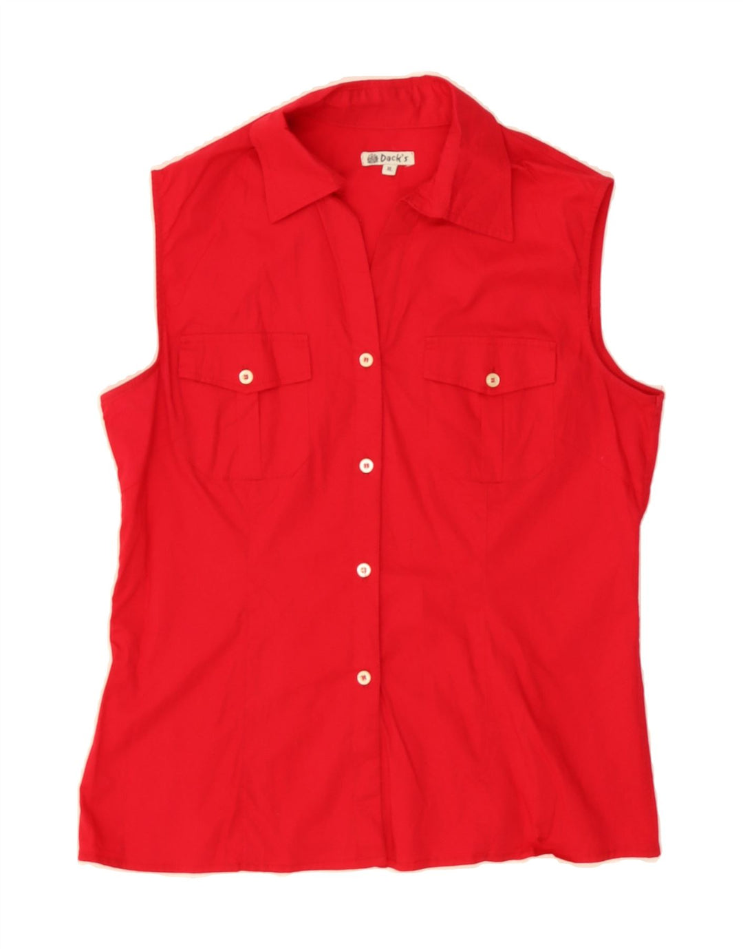 DACK'S Womens Sleeveless Shirt Blouse UK 18 XL Red Vintage Dack's and Second-Hand Dack's from Messina Hembry 