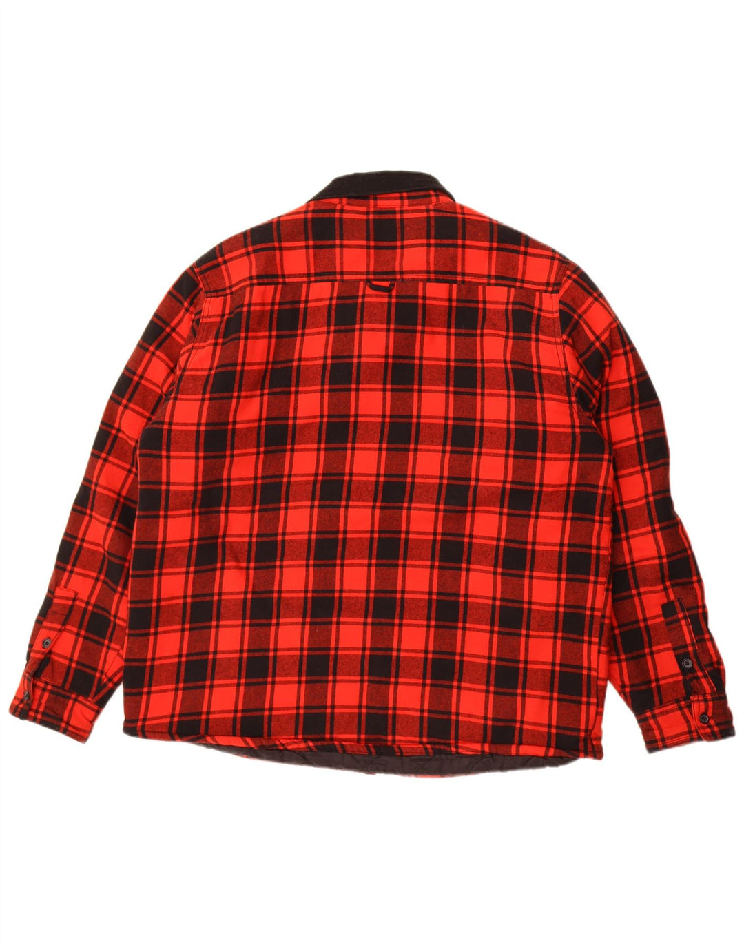 Luke 1977 herre skovhugger flannel skjorte XL rød ternet nylon