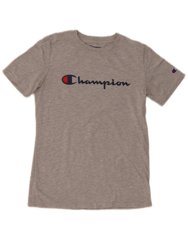 Champion Boys Grafisk T-Shirt Top 13-14 år XL Grå Bomuld