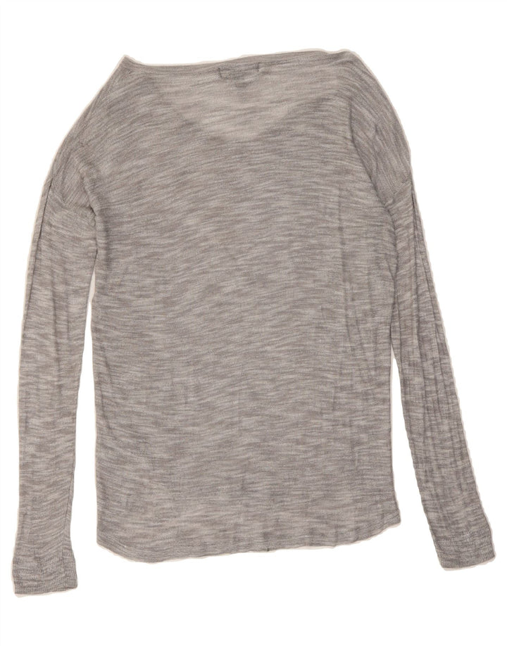 MOSSIMO Womens V-Neck Jumper Sweater UK 10 Small Grey Cotton Vintage Mossimo and Second-Hand Mossimo from Messina Hembry 