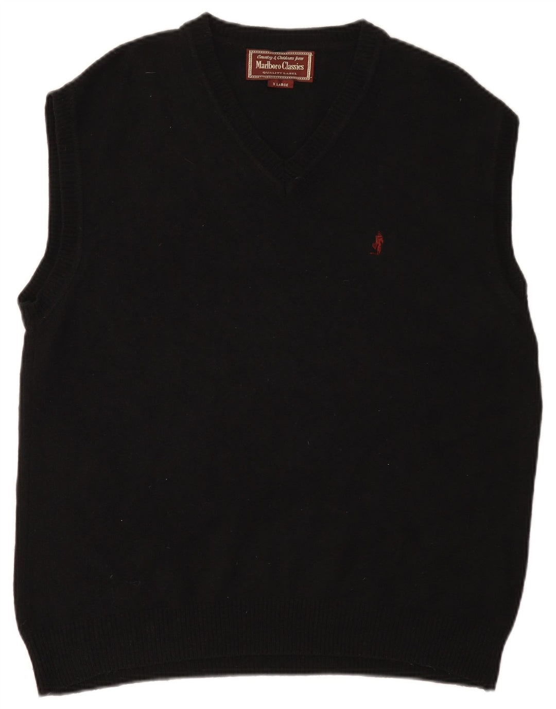 Marlboro Classics Herre V-hals sweater XL Sort Uld