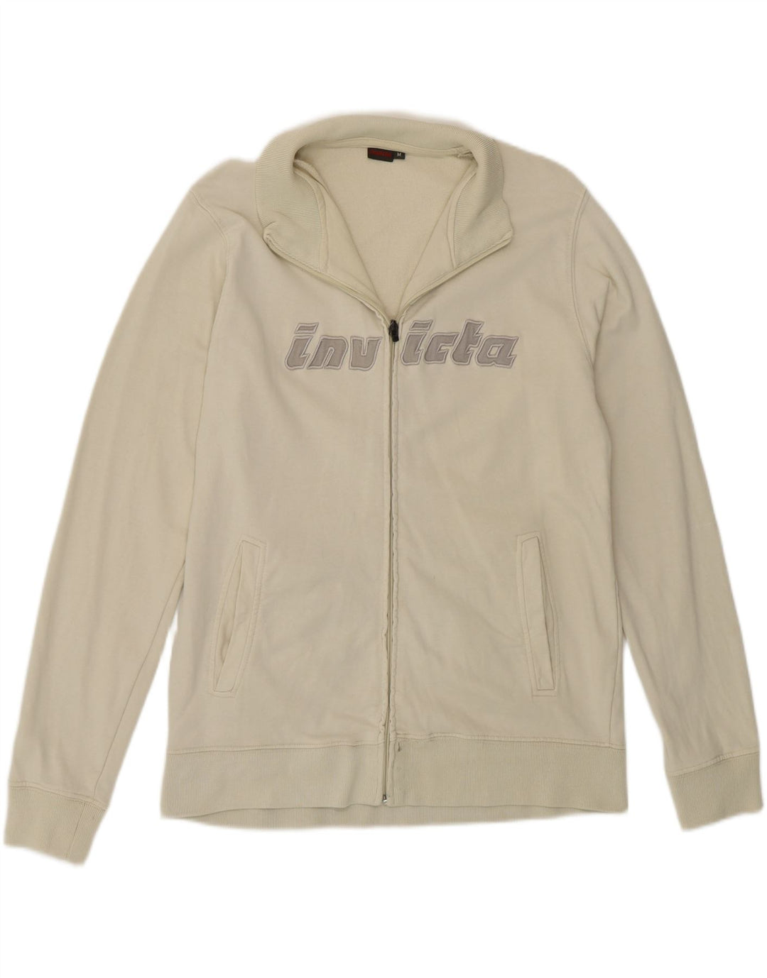 INVICTA Mens Graphic Tracksuit Top Jacket Medium Beige Cotton Vintage Invicta and Second-Hand Invicta from Messina Hembry 