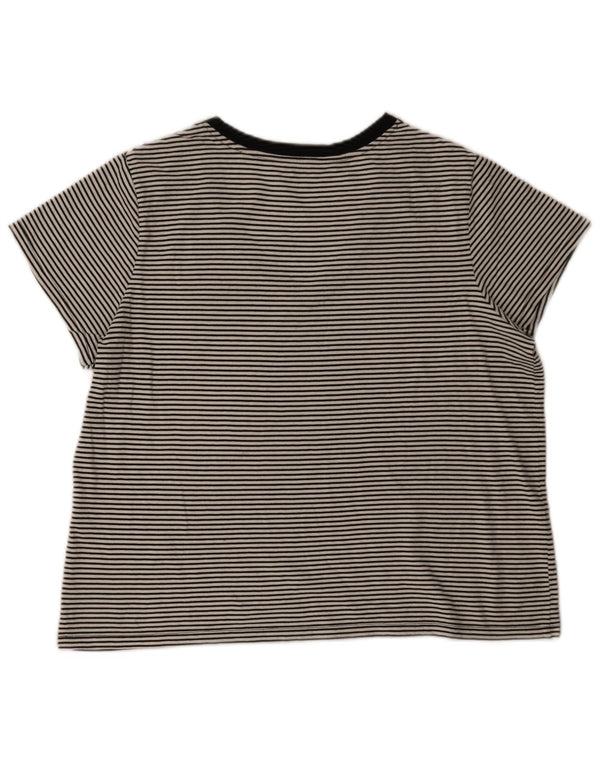 Levi's Dame T-Shirt Top UK 18 XL Sort nålestribe
