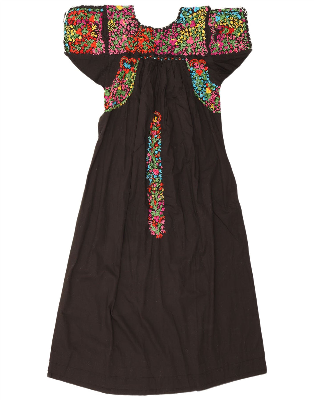 Vintage Dame Maxi Dress UK 12 Medium Black Floral