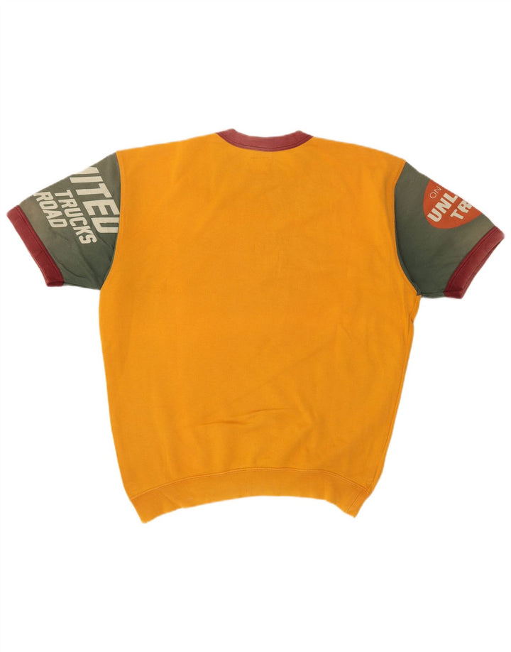 Ubegrænset kortærmet sweatshirt til mænd Medium Gul Colourblock