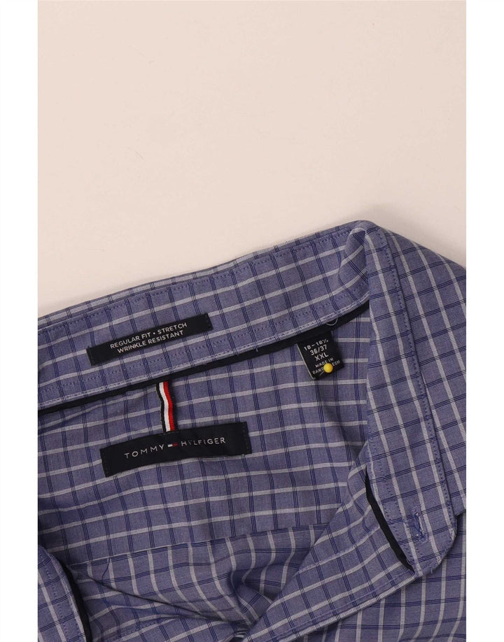 Tommy Hilfiger Herre Regular Fit skjorte 2XL blå ternet bomuld