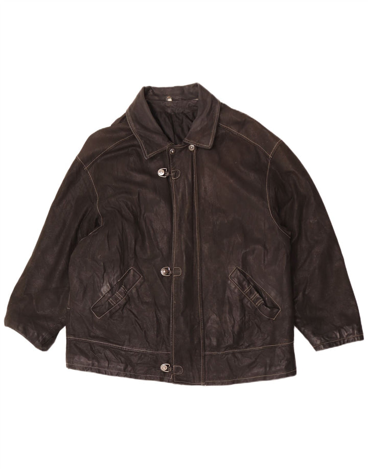 Vintage herre læderjakke UK 44 2XL sort læder