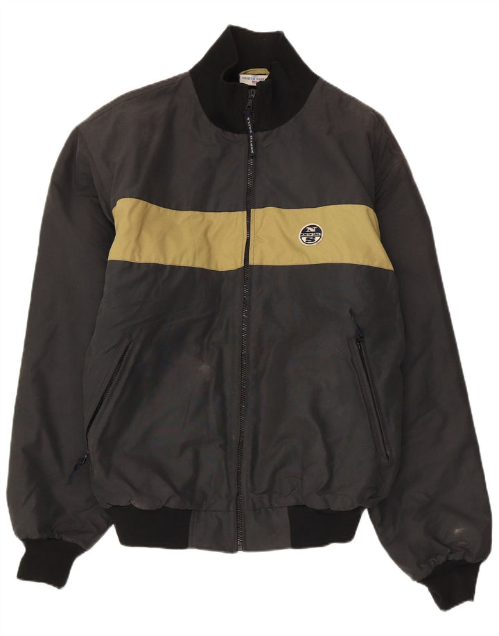 North Sails Herre Bomber Jacket UK 40 Large Black Colourblock Bomuld