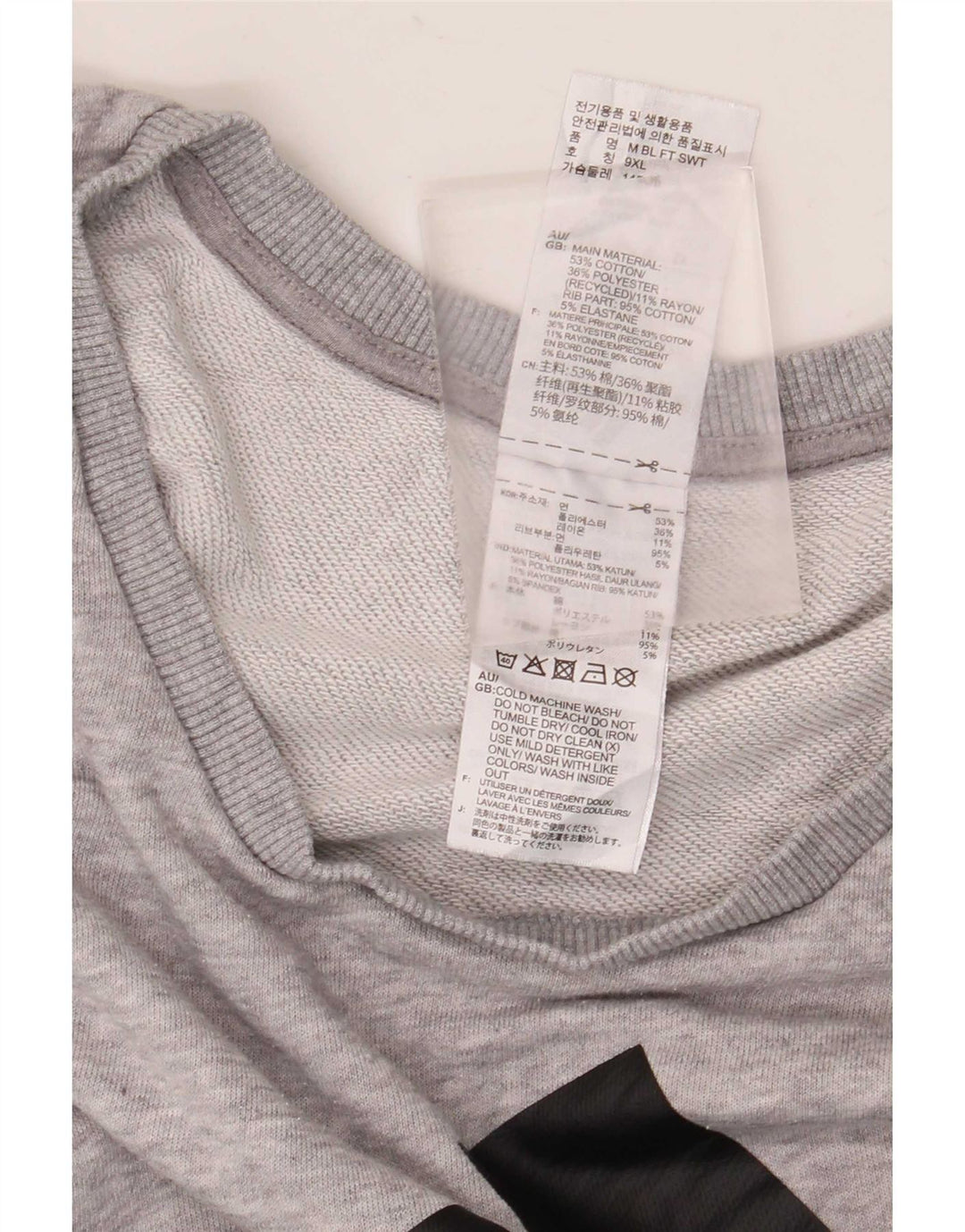 Adidas Grafisk Sweatshirt Jumper til mænd 3XL Grå Flecked Bomuld