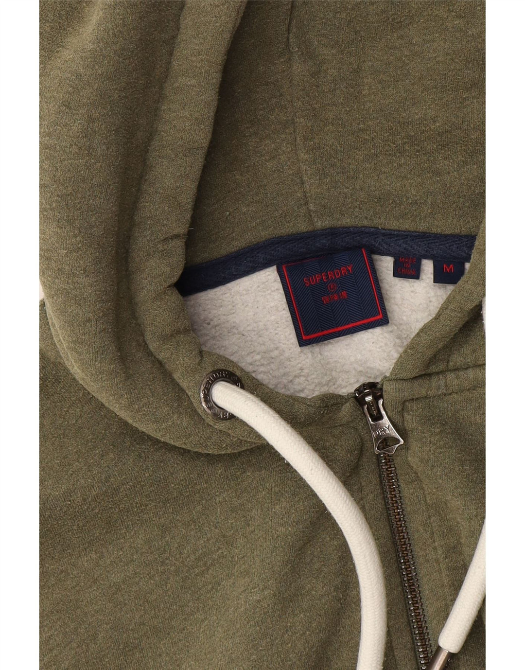 Superdry hættetrøje til kvinder med grafisk lynlås UK 14 Medium Green