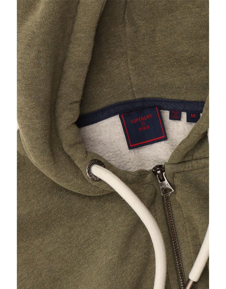 Superdry hættetrøje til kvinder med grafisk lynlås UK 14 Medium Green