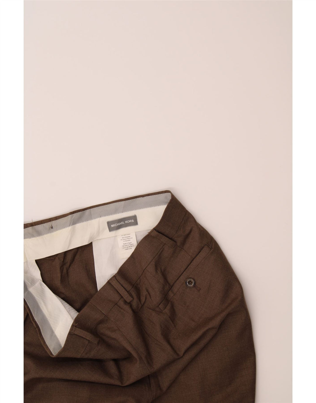 MICHAEL KORS Mens Slim Suit Trousers W38 L32 Brown Polyester Vintage Michael Kors and Second-Hand Michael Kors from Messina Hembry 
