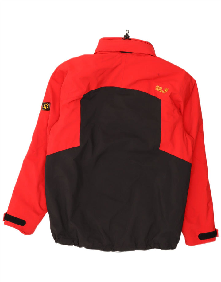 Jack Wolfskin Regnjakke til mænd UK 44/46 XL Rød Colourblock Polyamid