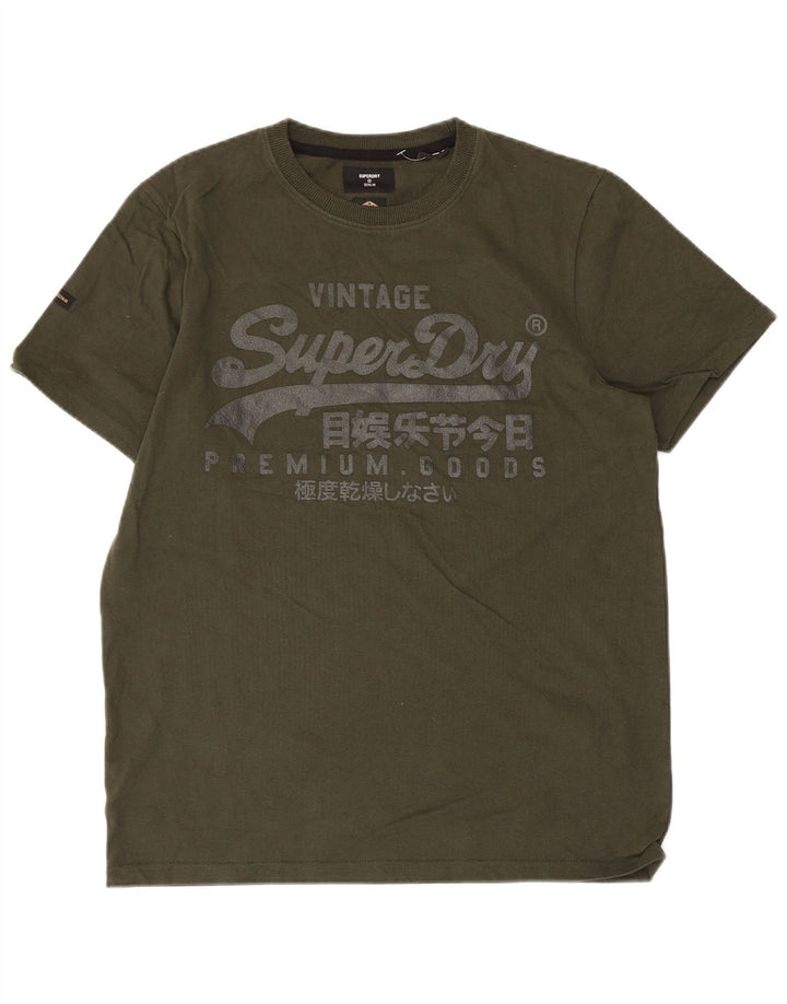 SUPERDRY Herre Motorcykel Grafisk T-Shirt Top Medium Khaki