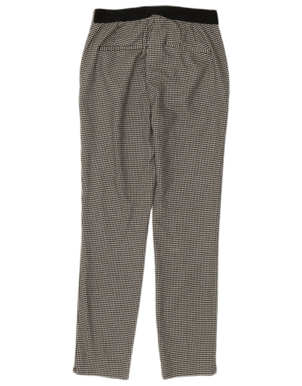 Zara Womens Slim Chino Trousers Small W26 L27 Black Houndstooth Polyester
